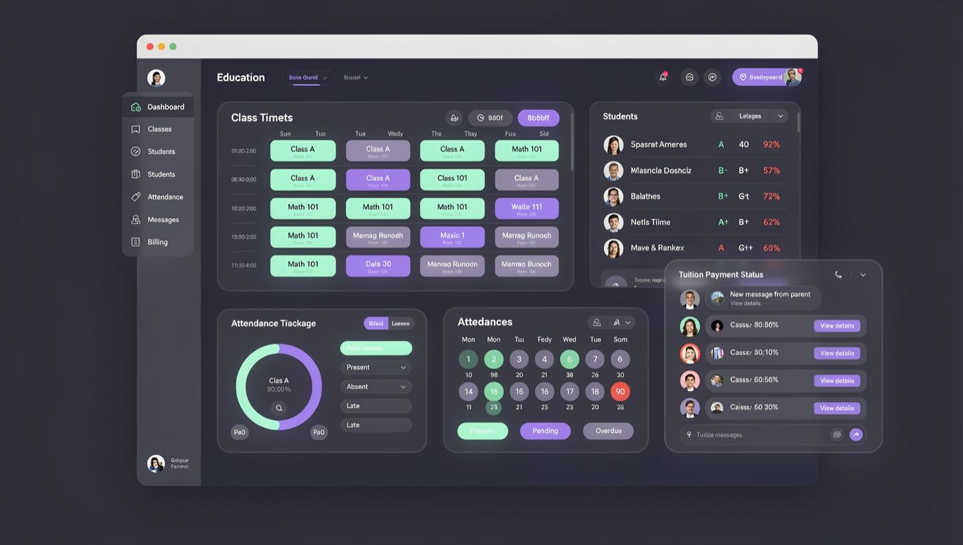 سیستم مدیریت آموزشگاه UI